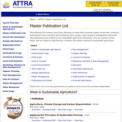 Master Publication List: ATTRA - National Sustainable Agriculture Information Service