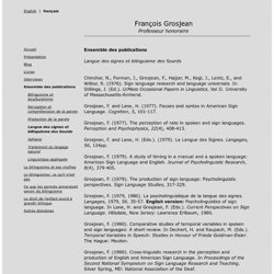 Francois Grosjean - Ensemble des publications (langue des signes et bilinguisme des Sourds)