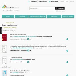 Publications de Christian Baudelot sur Cairn.info
