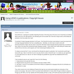 Using LEGO in publications: Copyright Issues - LEGO General Discussion and News