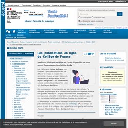 Les publications en ligne du Collège de France