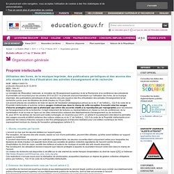 Utilisation des livres, de la musique imprimée, des publications périodiques et des uvres des arts visuels à des fins d'illustration des activités d'enseignement et de recherche - MENJ1100017X - Ministère de l'éducation nationale