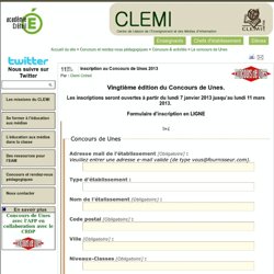 publications du Clemi - Inscription au Concours de Unes 2012