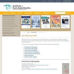 Publications - Free PDFs - Institute of East Asian Studies, UC Berkeley