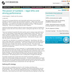 The power of numbers legal KPIs and driving performance - Publications - Eversheds International