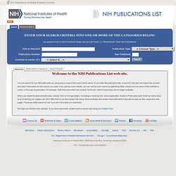 NIH Publications List