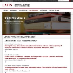 Liste des publications de Ludovic Halbert