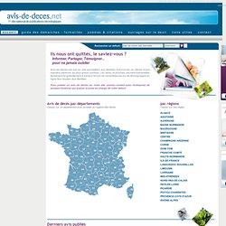 Avis de décès - Site national de publications nécrologiques