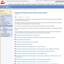 Prestations techniques de soins infirmiers et actes médicaux (04-2009)