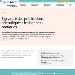 Signature des publications scientifiques : les bonnes pratiques