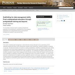 PURR - Publications: Scaffolding for data management skills: From undergraduate education through postgraduate training and beyond
