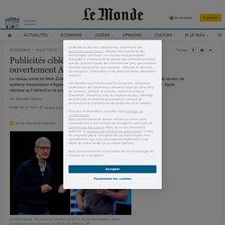 Publicités ciblées : Facebook attaque ouvertement Apple