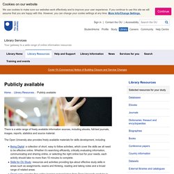 Open Access Sources from the Open University Library