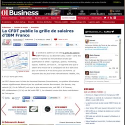 La CFDT publie la grille de salaires d’IBM France