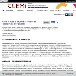 Créer et publier un journal scolaire en classe ou au club journal - CLEMI