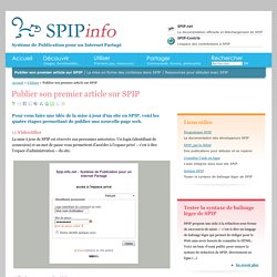 Publier son premier article sur SPIP - SPIP.Info