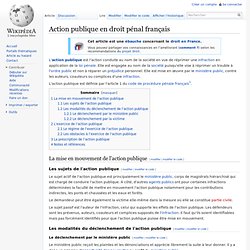 Action publique en droit pénal français