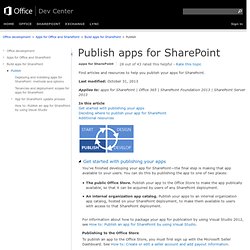Publish apps for SharePoint