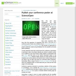 Publish your conference poster at ScienceOpen - ScienceOpen Blog