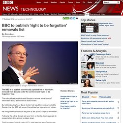 BBC to publish 'right to be forgotten' removals list