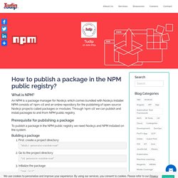 How to publish a package in the NPM public registry?