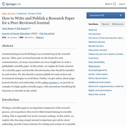 How to Write and Publish a Research Paper for a Peer-Reviewed Journal
