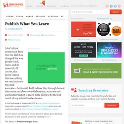 Publish What You Learn