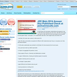 JEE Main 2014 Answer Key Published Check at jeemainresults.com