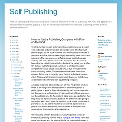 How to Start a Publishing Company with Print-on-Demand