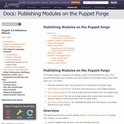 Publishing Modules on the Puppet Forge