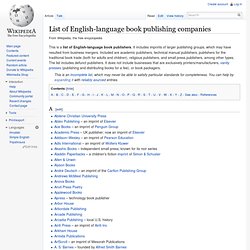 List of English-language book publishing companies