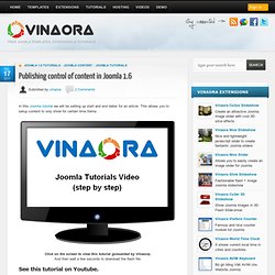 Publishing control of content in Joomla 1.6 « Vinaora - Free Templates, Extensions and Tutorials