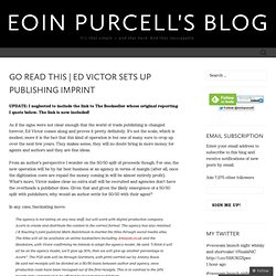 Ed Victor sets up publishing imprint