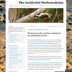 Women in math, and the overhaul of the publishing system « The Accidental Mathematician
