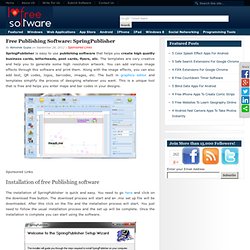 Free Publishing Software: SpringPublisher
