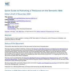 Quick Guide to Publishing a Thesaurus on the Semantic Web
