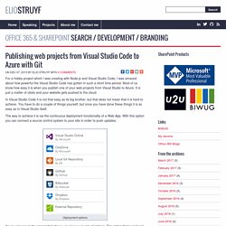 Publishing website from Visual Studio Code to Azure with Git - @eliostruyf