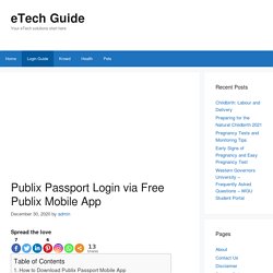 Publix Passport Login via Free Publix Mobile App - eTech Guide