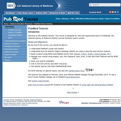 PubMed Tutorial - Introduction - Welcome