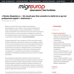 externalisation | « Paroles d’expulsé.e.s » : Un recueil pour faire connaître la réalité de ce qui est pudiquement appelé « réadmission »