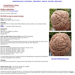 Puffin Cable Hat - Crystal Palace Yarns - free knit hat pattern