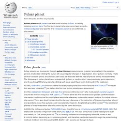 Pulsar planet