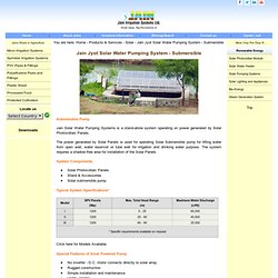 Jain Jyot Solar Water Pumping System - Submersible
