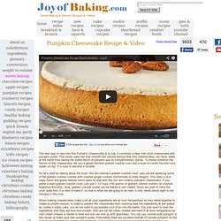 Pumpkin Cheesecake Recipe & Photo