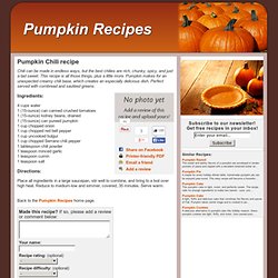 Pumpkin Chili recipe