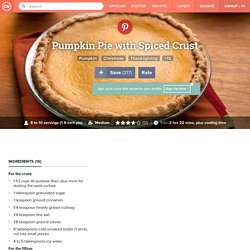 Pumpkin Pie with Spiced Crust Recipe