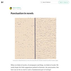 Punctuation in novels