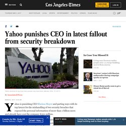 Yahoo punishes CEO in latest fallout from security breakdown