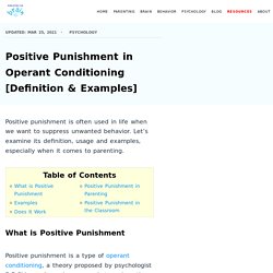 Definition of Positive Punishment and Examples