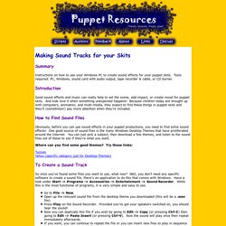 Free Puppet Scripts and Resources: Making Sound Tracks